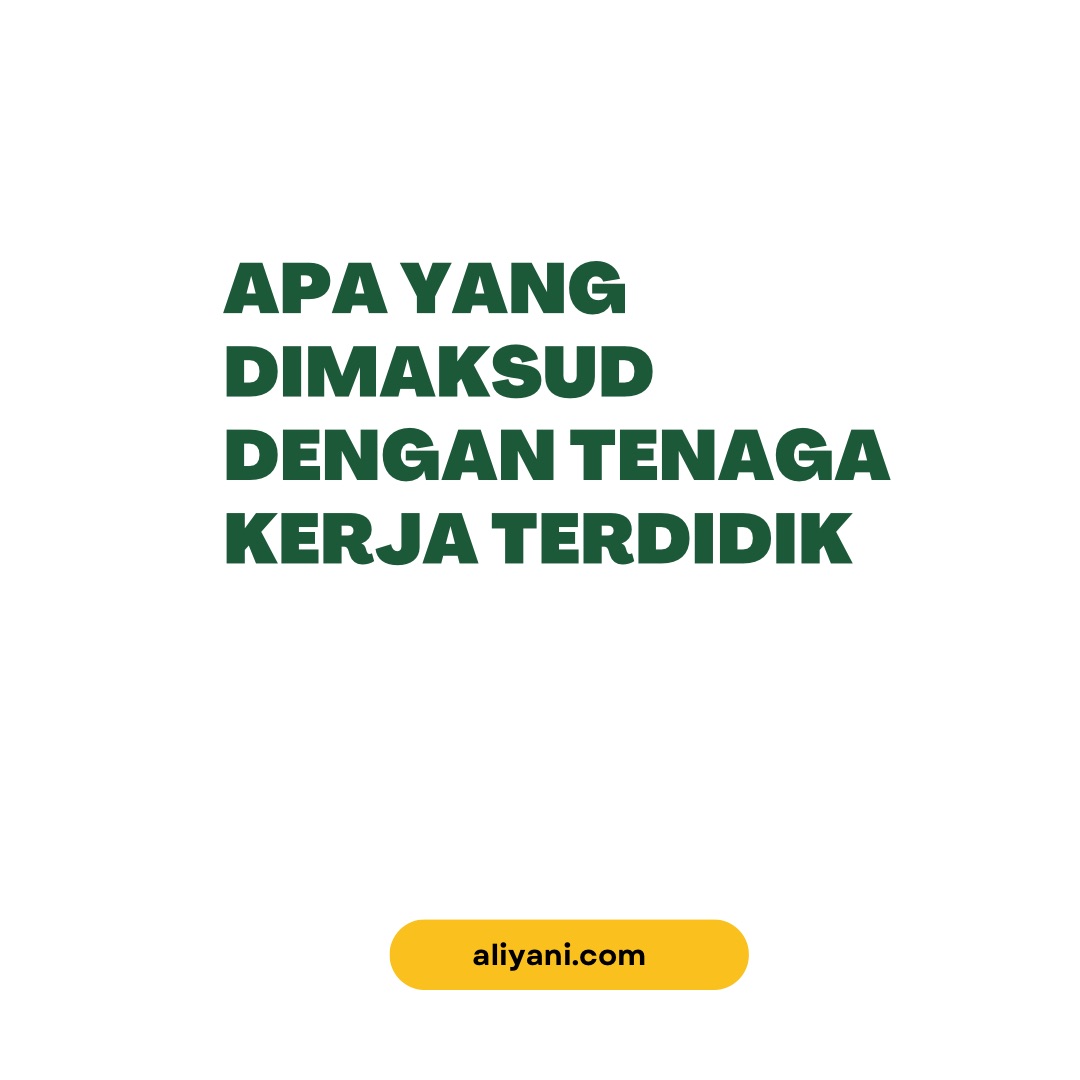 Apa Yang Dimaksud Dengan Tenaga Kerja Terdidik 